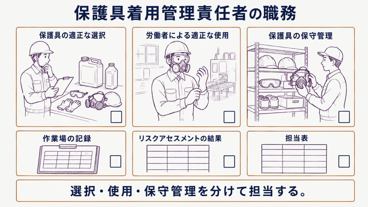 保護具着用管理責任者の職務の範囲
