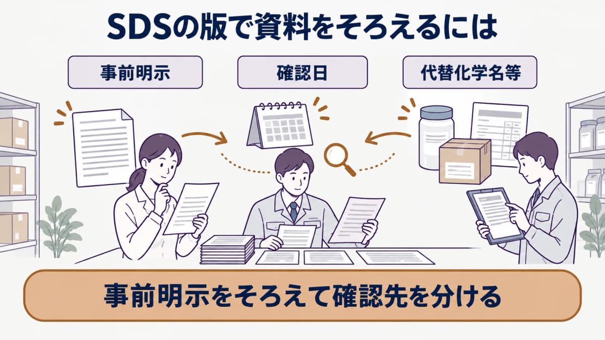 事前明示と確認日をそろえて確認先を分ける