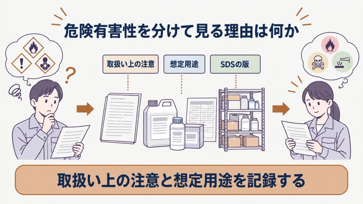 貯蔵と取扱い上の注意をSDSで確認する