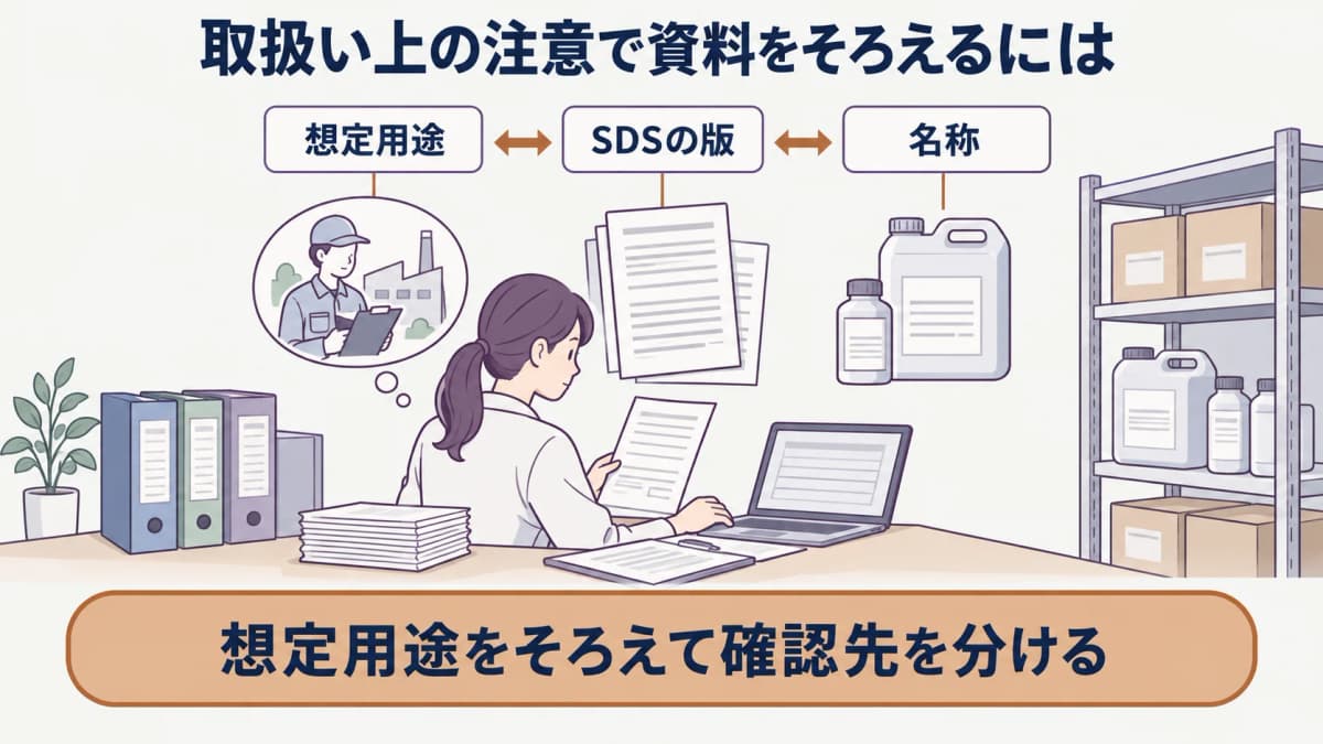 個別物質の確認前にSDSの版を見る